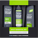 Dove Men + Care Extra Fresh sprchový gel 250 ml + antiperspirant sprej 150 ml + 2v1 šampon a kondicionér 250 ml, kosmetická sada pro muže
