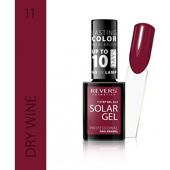 Revers Solar Gel gelový lak na nehty 11 Dry Wine 12 ml