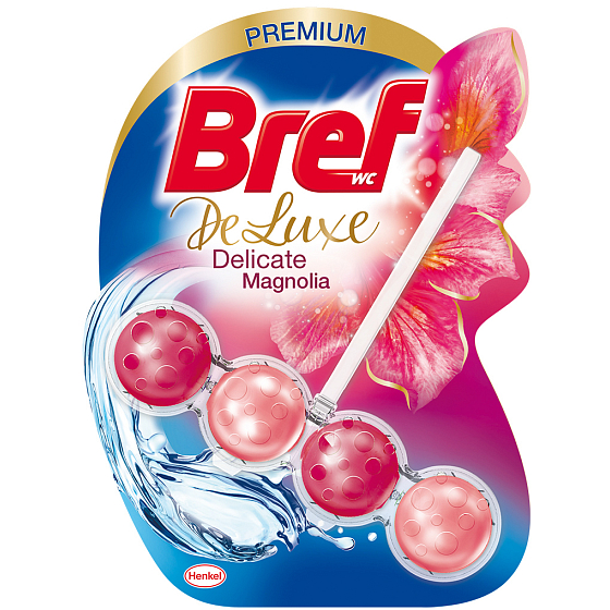 Bref De Luxe Delicate Magnolia pevný WC blok pro hygienickou čistotu a svěžest Vaší toalety 50 g