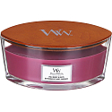 WoodWick Wild Berry & Beets - Lesní ovoce a řepa vonná svíčka s dřevěným širokým knotem a víčkem loď 453 g