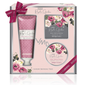 Baylis & Harding Růže, Vlčí mák a Vanilka sprchový krém 130 ml + tělové máslo 100 ml + toaletní mýdlo 150 g, kosmetická sada pro ženy