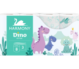 Harmony Kids Dino nieperfumowany papier toaletowy z nadrukiem 17,5 m 3 warstwowy 8 sztuk