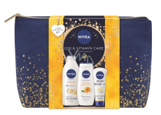 Nivea Q10 & Vitamin Care Firming ujędrniające mleczko do ciała 400 ml + Nivea Apricot żel pod prysznic 250 ml + Nivea Anti Age Q10 krem do rąk 100 ml + kosmetyczna etui, zestaw kosmetyków dla kobiet