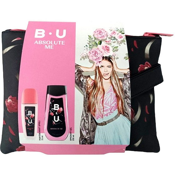 B.U. Absolute Me perfumowany dezodorant szkło 75 ml + żel pod prysznic 250 ml + kosmetyczna etue, zestaw kosmetyczny dla kobiet