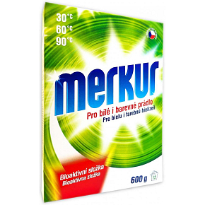 Merkur pro bílé i barevné prádlo, univerzální prací prášek, 600 g