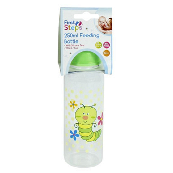 First Step Louka kojenecká láhev 0+ Housenka zelená 250 ml