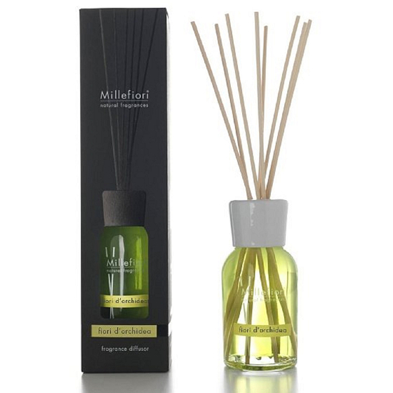 Millefiori Milano Natural Fiori D´Orchidea - Květy orchideje Difuzér 500 ml + 12 stébel v délce 35 cm do velkých prostor vydrží 6-7 měsíců