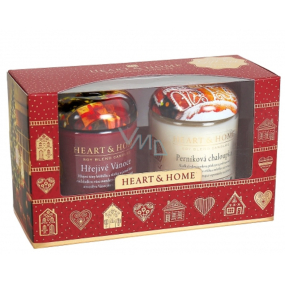 Heart & Home Hřejivé Vánoce + Perníková chaloupka Sojová vonná svíčka střední hoří až 30 hodin 2 x 110 g dárková sada