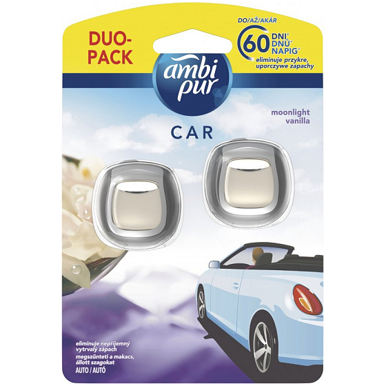 Ambi Pur Car Moonlight Vanilla osvěžovač vzduchu do auta 2 x 2 ml
