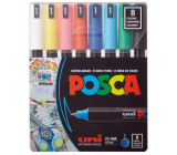 Posca Uniwersalny zestaw markerów akrylowych 0,7 - 1 mm Kolory podstawowe 8 sztuk PC-1MR
