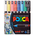 Posca Uniwersalny zestaw markerów akrylowych 0,7 - 1 mm Kolory podstawowe 8 sztuk PC-1MR