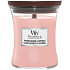 WoodWick Pressed Blooms & Patchouli - Zgniecione kwiaty i paczula świeca zapachowa z drewnianym knotem i szklanym wieczkiem mała 85 g