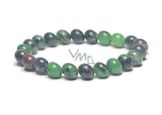 Anyolit / Rubin w Zoisicie bransoletka elastyczna naturalny kamień, kuleczka 8 mm / 16 - 17 cm, ułatwia w okresie smutku