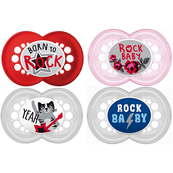 Mam Rock´n´Roll silikonové ortodontické šidítko 6+ měsíců různé vzory a barvy 1 kus