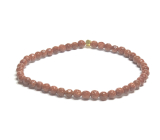 Goldstone złoty fasetowany bransoletka elastyczna, kuleczka 4 mm / 16 - 17 cm, kamień ambicji