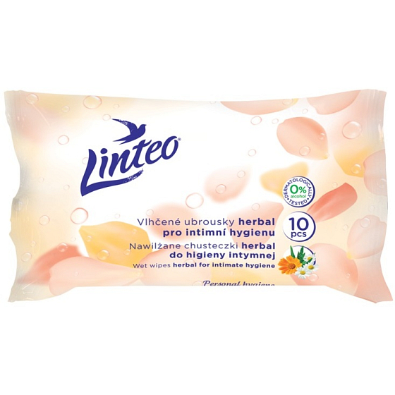 Linteo Herbal nawilżane chusteczki do higieny intymnej 10 sztuk