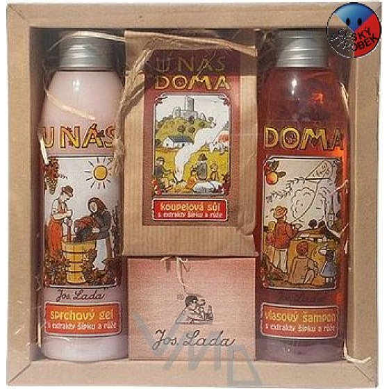 Bohemia Gifts Josef Lada Šípek a růže sprchový gel 200 ml + sůl 150 g + šampon 200 ml, kosmetická sada