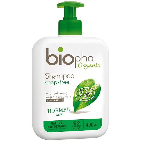 BioPha Aloe Vera bez mýdla šampon pro normální vlasy v biokvalitě dávkovač 400 ml