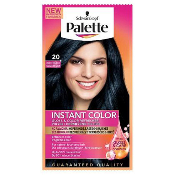 Schwarzkopf Palette Instant Color postupně smývatelná barva na vlasy 20 Modročerný 25 ml