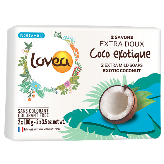 Lovea Kokos Extra jemné toaletní mýdlo 2 x 100 g