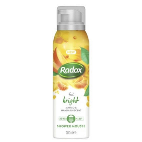 Radox Feel Bright Mango & Mandarinka rozjasňujísí sprchová i holicí pěna, intenzivní hydratace, dlouhotrvající aroma 200 bm