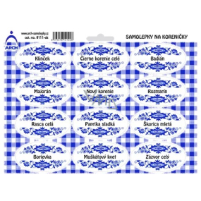 Arkus Naklejki na słoiki z niebieskim ornamentem Bazylia 22 x 16 cm SK