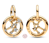 Charm Srebrny 925 Pozłacany znak zodiaku Panna, zawieszka na bransoletkę