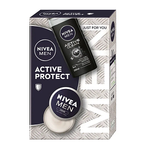 Nivea Men Active Protect nawilżający krem 75 ml + Nivea Active Clean żel pod prysznic 250 ml, zestaw kosmetyków dla mężczyzn