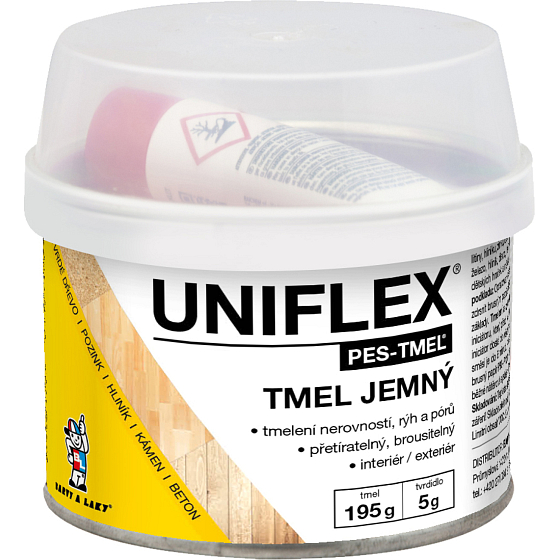 Uniflex PES-TMEL jemný tmel na kov, ocel, kámen, beton a dřevo, 200 g
