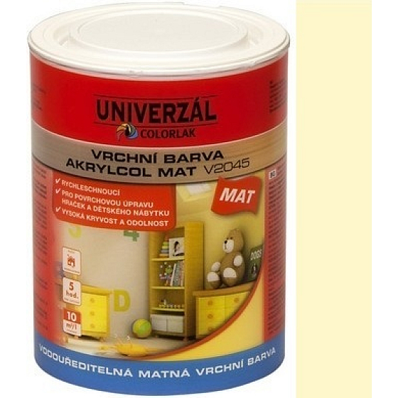 Colorlak Akrylcol Mat V2045 vodouředitelná matná vrchní barva Slonová kost 0,6l