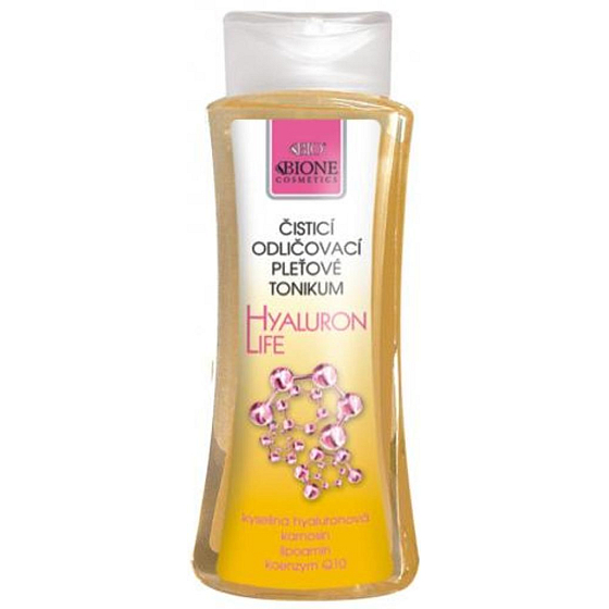 Bione Cosmetics Hyaluron Life z kwasem hialuronowym oczyszczające tonik do demakijażu dla wszystkich typów skóry 255 ml