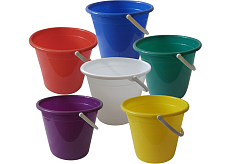 Wiadro plastikowe, bez wylewu, różne kolory, 10 l
