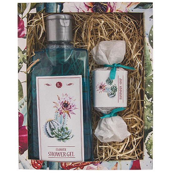 Bohemia Gifts Cactus olivový a hroznový olej sprchový gel 200 ml + ručně vyráběné mýdlo 30 g kosmetická kazeta
