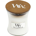 WoodWick White Teak - Bílý teak vonná svíčka s dřevěným knotem a víčkem sklo malá 85 g