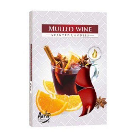 Admit Mulled Wine - Svařené víno čajová aromatická svíčka 6 kusů doba hoření 4 hodiny