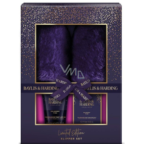 Baylis & Harding Moruše krystaly do lázně nohou 100 g + mléko na nohy 140 ml + pantofle, kosmetická sada pro ženy Baylis & Harding Moruše krystaly do lázně nohou 100 g + mléko na nohy 140 ml + pantofle, kosmetická sada pro ženy