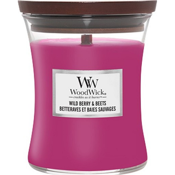 WoodWick Wild Berry & Beets - Lesní ovoce a řepa vonná svíčka s dřevěným knotem a víčkem sklo střední 275 g