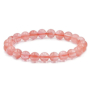 Kwarc różowy / truskawkowy bransoletka elastyczna naturalny kamień, kuleczka 8 mm / 16 - 17 cm, najdoskonalszy leczyciel