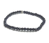 Goldstone niebieski Awenturyn fasetowany bransoletka elastyczna, kuleczka 4 mm / 16 - 17 cm, kamień ambicji