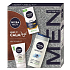 Nivea Men Keep it Calm Sensitive SPF15 krem do twarzy 75 ml + Nivea Men Sensitive żel do mycia twarzy 100 ml + Nivea Men Sensitive Bamboo Extract żel pod prysznic 250 ml, zestaw kosmetyczny dla mężczyzn