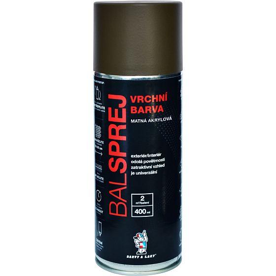 BALSPREJ vrchní uniwersalna farba akrylowa w sprayu, RAL 6014 oliwkowa zielono-żółta mat, 400 ml