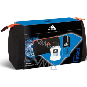 Adidas Fresh Impact voda po holení 100 ml + deodorant sprej 150 ml + toaletní taška, kosmetická sada