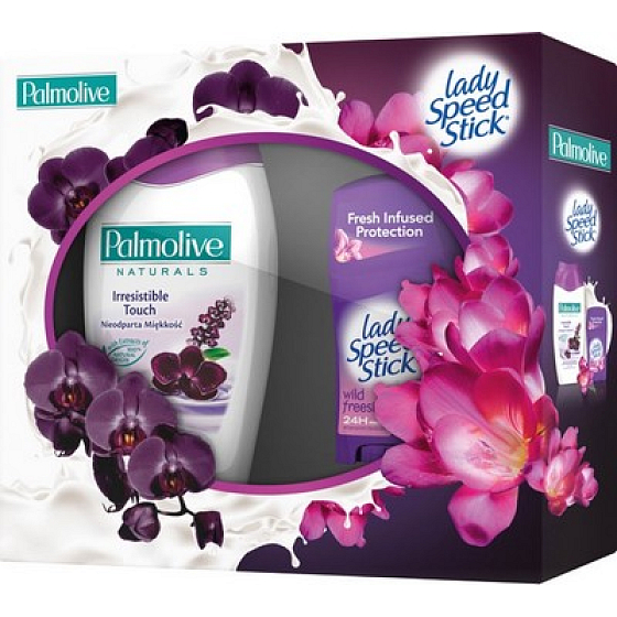 Palmolive Fialový dotek sprchový gel 250 ml + deo stick Wild Fresia 45 g, kosmetická sada
