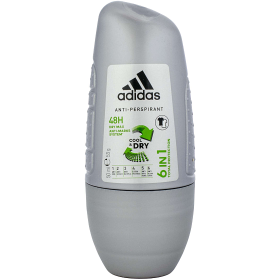 Adidas Cool & Dry 48h 6v1 kuličkový antiperspirant deodorant roll-on pro muže 50 ml