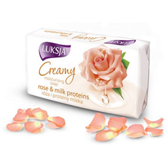 Luksja Creamy Rose Petals & Milk Proteins - Růže a mléčné proteiny toaletní mýdlo 90 g