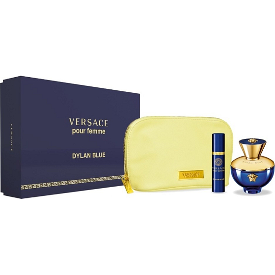 Versace Dylan Blue pour Femme parfémovaná voda pro ženy 100 ml + parfémovaná voda 10 ml + etue, dárková sada