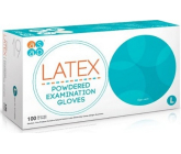 Asap Rukavice Latex jednorázové pudrované velikost L box 100 kusů