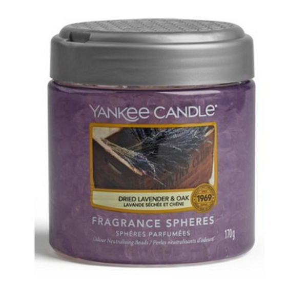 Yankee Candle Dried Lavender & Oak - Sušená levandule a dub Spheres voňavé perly neutralizují pachy a osvěží malé prostory 170 g