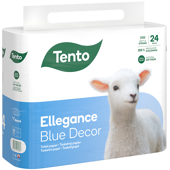 Tento Ellegance Blue Decor toaletní papír 3 vrstvý, 15,5 m, 24 kusů
