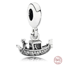 Zawieszka ze srebra próby 925 Wenecja Gondola, charms do bransoletki podróżniczej